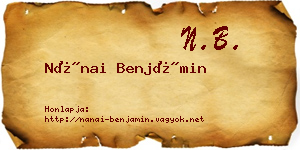 Nánai Benjámin névjegykártya