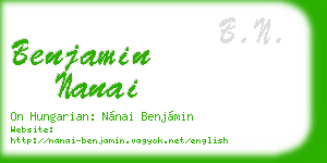 benjamin nanai business card