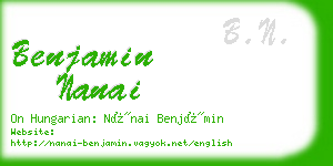 benjamin nanai business card